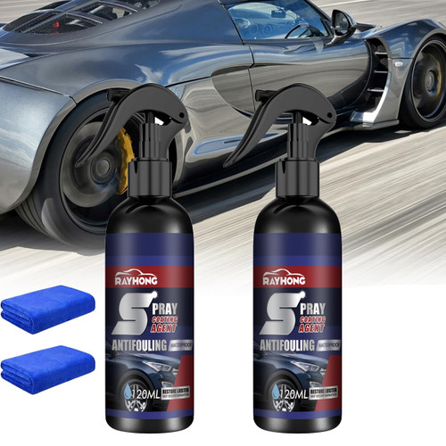 Deaorney Multi-Functional Coating Renewal Agent, 120mL Automotive Quick-Acting Coating Renewal Agent, 3 in 1 High Protection Quick Car Coating Spray, Plastic Parts Refurbish Agent (2-PCS)