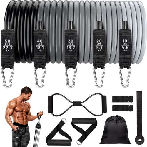 Resistance Bands, Resistance Band Set, Workout Bands, Exercise Bands for Men and Women, Exercise Bands with Door Anchor, Handles Resistance Bands, Resistance Band Set, Workout Bands, Exercise Bands for Men and Women, Exercise Bands with Door Anchor, Handles