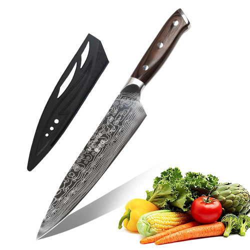 MannyGa Chef Knife 8 Inch Professional Kitchen Knife,Stainless Steel Sharp Vegetable Cleaver with Ergonomic Handle Meat Knife for Kitchen and Restaurant.