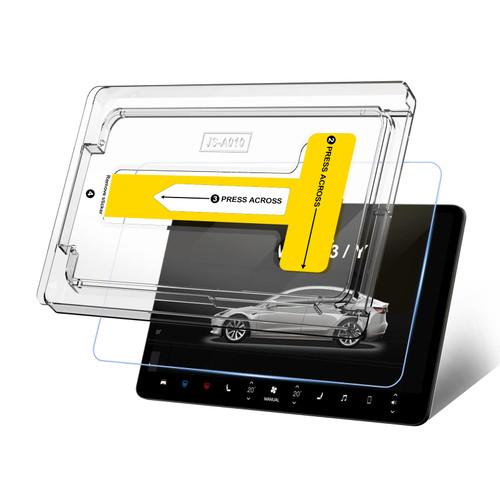 Tesla Model 3 screen protector, 15 inch center console touch screen tempered glass protective film, Tesla Model Y screen protector 2023 auto alignment accessory, HD 9H anti-glare anti-fingerprint
