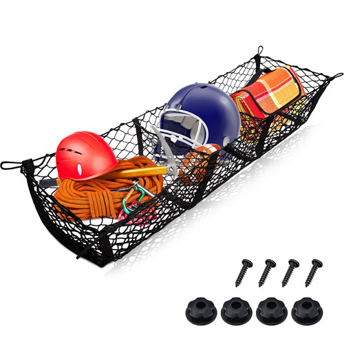 Cargo Net Truck Bed Organizer: Cargo Nets for Pickup Truck Bed Accessories - Expandable 3 Mesh Pocket Heavy Duty Cargo Net Truck Bed Storage Tailgate Net fit for Car, SUV, Pickup Truck, Van Trunk Bed
