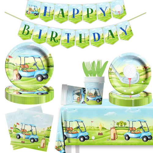 Golf Birthday Decorations - Golf Sports Party Supplies Include Golf Disposable Napkins, Dinner Plates for Golf Themed Birthdays, Sports Party Birthday Decorations