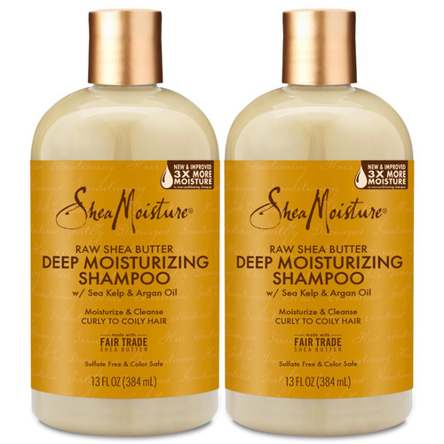 Shea Moisture Shampoo - Moisture Retention Shampoo for Curly Hair Care, Sulfate-Free Shampoo, Raw Shea Butter, Sea Kelp, and Argan Oil for Hair Repair, 13 Fl Oz Ea (Pack of 2) Shea Moisture Shampoo - Moisture Retention Shampoo for Curly Hair Care, Sulfate-Free Shampoo, Raw Shea Butter, Sea Kelp, and Argan Oil for Hair Repair, 13 Fl Oz Ea (Pack of 2)