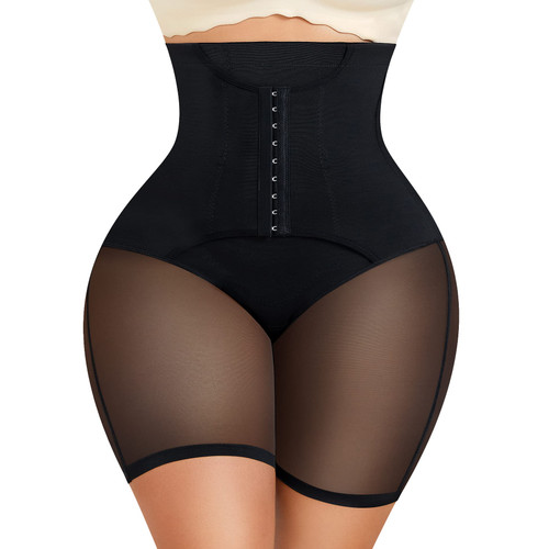 REYEOGO Women Butt Lifter Shapewear High Waist Tummy Control Panties Body Shaper Waist Cincher Girdle Thigh Slimmer Shorts Black
