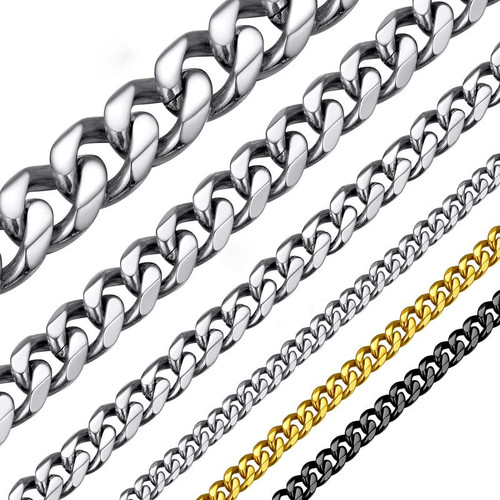 Stainless Steel Men Big Size Heavy Chain Necklaces Curb Link Heavy Duty Link Hip Hop Chains for Men Stainless Steel Men Big Size Heavy Chain Necklaces Curb Link Heavy Duty Link Hip Hop Chains for Men
