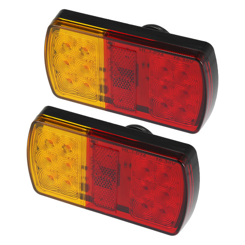 X AUTOHAUX 2pcs 12 LED Trailer Tail Lights 12V-36V Turn Signal Brake Tail Light Universal for Utility Trailer Truck Boat Pickup RV Camper UTV UTE Red Amber