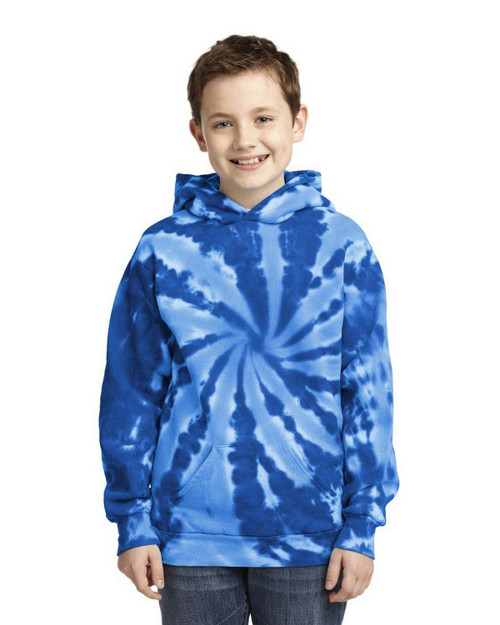 Port & Company Youth Tie-Dye Pullover Hooded Sweatshirt XS Royal