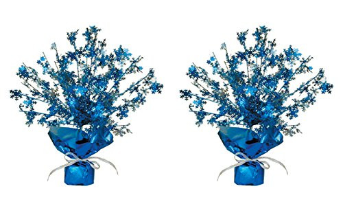 Beistle S20806AZ2 Snowflake Gleam 'N Burst Centerpieces 15" (Blue), Pack of 2