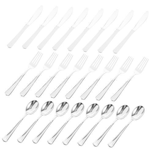 Abaodam 25 Sets flatware dinnerware plastic forks disposable plastic cutlery disposable plastic tableware disposable spoons disposable forks and spoons Stainless steel appliance