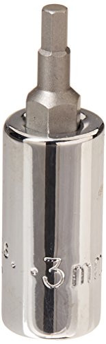 SK Hand Tool 44326 Hex 1/4-Inch Drive Bit Socket, 3mm, Chrome