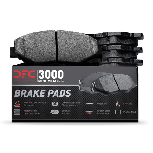 Dynamic Friction Company 3000 Semi-Metallic Brake Pads 1311-1582-00-Rear Set Compatible For 2008-2016 NISSAN CABSTAR For 2008-2016 Nissan Cabstar