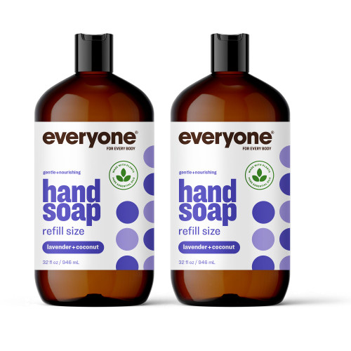 Everyone Liquid Hand Soap, 32 Fl.Ounce (Pack of 2), Lavender and Coconut, Plant-Based Cleanser with Pure Essential Oils Everyone Liquid Hand Soap, 32 Fl.Ounce (Pack of 2), Lavender and Coconut, Plant-Based Cleanser with Pure Essential Oils