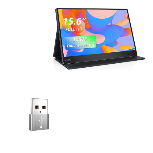 BoxWave Adapter Compatible with WIMAXIT Portable Monitor M1560CT3 (15.6 in) (Adapter by BoxWave) - USB-A to C PortChanger (5-Pack), USB Type-C OTG USB-A Convert Charging Data - Metallic Silver