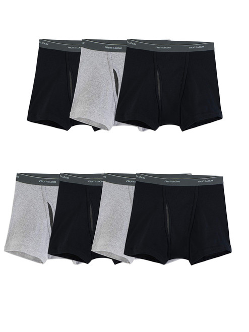 Fruit of the Loom Men's Coolzone Boxer Briefs, Moisture Wicking & Breathable, Assorted Color Multipacks, Short Leg-7 Pack-Black/Gray, X-Large