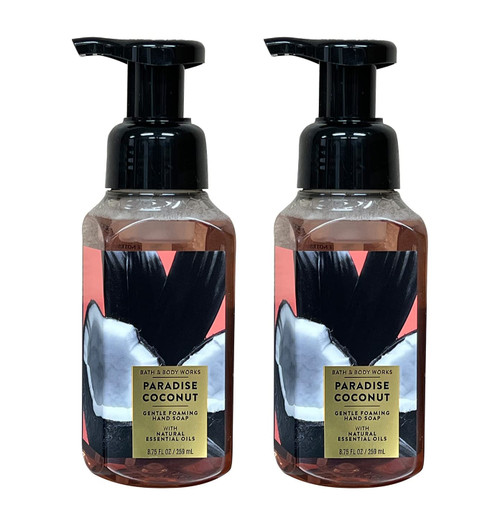 Bath and Body Works Paradise Coconut Gentle Foaming Hand Soap, 2-Pack 8.75 Ounce (Paradise Coconut)