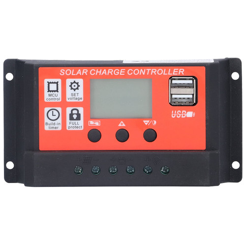 10A 12V/24V PWM LCD Solar Charge Controller Regulator - Ideal Solar Energy Controller for Photovoltaic Module System Accessory - Solar Panel, Battery, and Charge Regulator in One