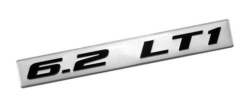 ERPART 6.2 LT1 Black on Silver Highly Polished Real Aluminum Emblem