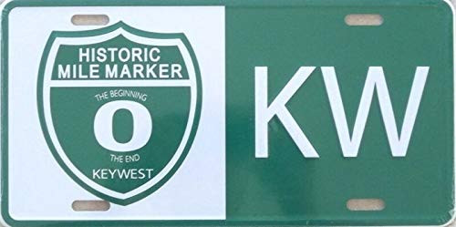 Key West License Plate Tag, Historic Kw Mile Marker 0 Sign