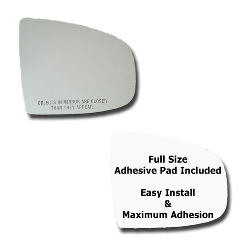 Mirror Glass + Full Size Adhesive Pad for 2007-2013 BMW X5 Passenger Side Replacement - Dim Fit Over (2007 2008 2009 2010 2011 2012 2013 07 08 09 10 11 12 13)