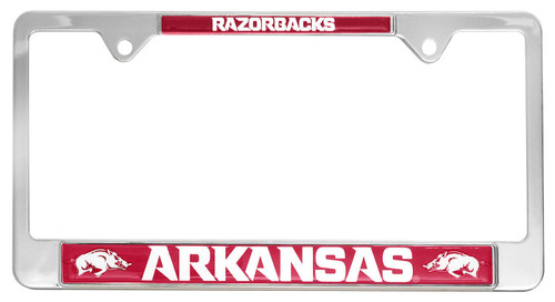 Arkansas UA Razorbacks License Plate Frame - Second Generation (Chrome Frame (Razorbacks))