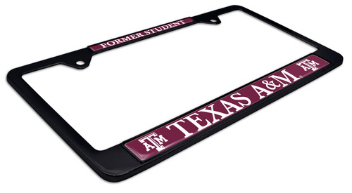 Black Metal License Plate Frame - Second Generation - Alumni Version (Texas A&M)