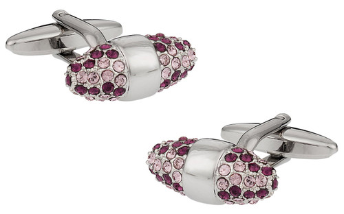 Cuff-Daddy Swarovski Crystal Cone Cufflinks Amethyst with Presentation Box