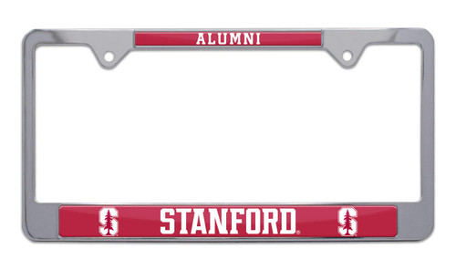 Officially Licensed Premium Shiny Chrome Metal License Plate Frame - Second Generation - Alumni Version (Stanford)