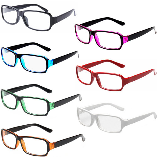 FancyG Vintage Inspired Classic Retro Style Rectangle Shape Glasses Frame Clear Lens Eyewear 7 Pieces Color Set13