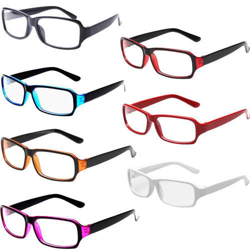 FancyG Vintage Inspired Classic Retro Style Rectangle Shape Glasses Frame Clear Lens Eyewear 7 Pieces Color Set21