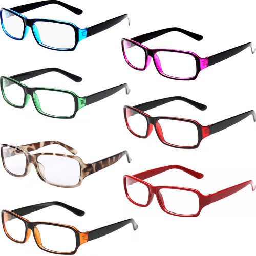 FancyG Vintage Inspired Classic Retro Style Rectangle Shape Glasses Frame Clear Lens Eyewear 7 Pieces Color Set29