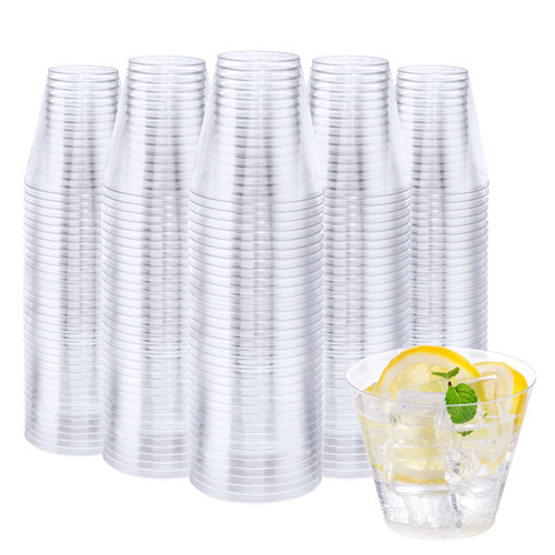 Ciaell 200PCS Clear Plastic Cups - 9Oz Heavy Duty Plastic Cups - Plastic Cups - Disposable Clear Plastic Cups for Party & Wedding