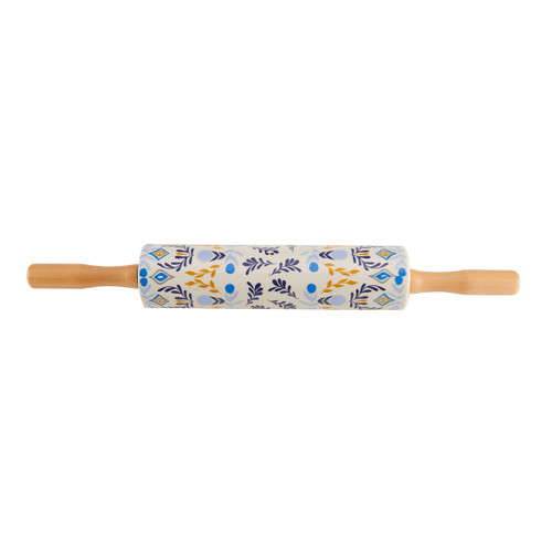 Fitz & Floyd Madeline Stoneware Rolling Pin, 18.25-Inch, Multicolor