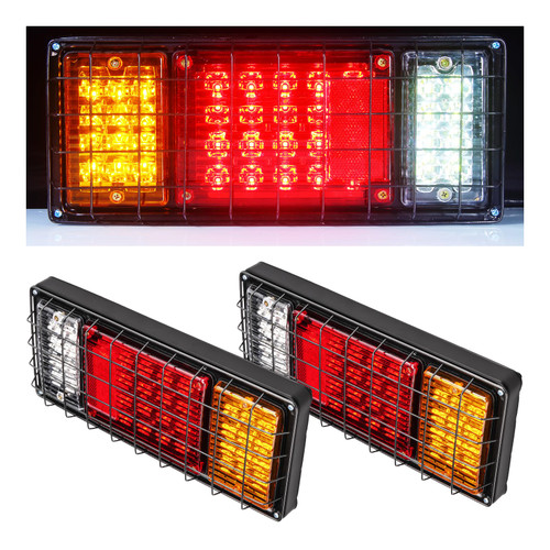 KAX 40 LED Trailer Tail Lights Kit Waterproof Trailer Side Marker Lights with Reverse Turn Signal Brake Running Light Kit for Boat Truck UTV UTE RV Camper Pickup (2 Pack)