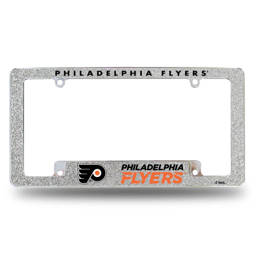 Rico Industries NHL Philadelphia Flyers Chrome All Over Automotive Bling License Plate Frame 12" x 6" Chrome All Over Automotive Bling License Plate Frame Design for Car/Truck/SUV