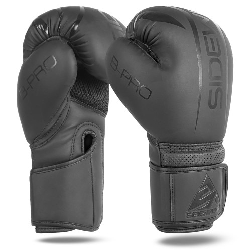 Sidewinder Boxing Gloves for Men & Women, Boxing Training Gloves, Kickboxing Gloves, Sparring Punching Gloves, Matte Leather Heavy Bag Workout Gloves for Boxing, Kickboxing, Muay Thai, MMA | Black