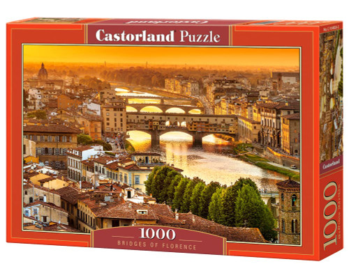 CASTORLAND 1000 Piece Jigsaw Puzzle, Bridges of Florence, Arno, Tuscany, Puzzle of Italy, Adult Puzzle, Castorland C-104826-2 CASTORLAND 1000 Piece Jigsaw Puzzle, Bridges of Florence, Arno, Tuscany, Puzzle of Italy, Adult Puzzle, Castorland C-104826-2