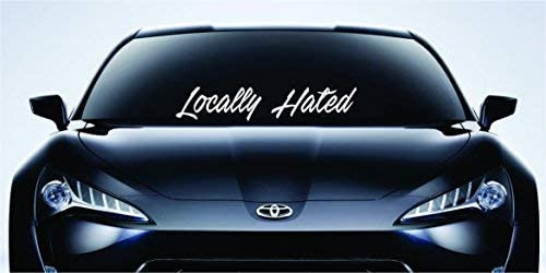 Dabbledown Locally Hated Extra Large Version DD101 Car Truck Window Windshield Lettering Decal Sticker Decals Stickers