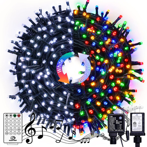 JMEXSUSS Color Changing Christmas Lights, 66ft 200 LED White & Multicolor String Lights Outdoor Waterproof with Timer Remote, 11 Modes Connectable Christmas Tree Lights Plug in for Indoor Xmas Decor JMEXSUSS Color Changing Christmas Lights, 66ft 200 LED White & Multicolor String Lights Outdoor Waterproof with Timer Remote, 11 Modes Connectable Christmas Tree Lights Plug in for Indoor Xmas Decor