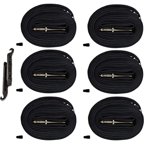 (6-Pack) CALPALMY 700x35/43c Inner Tubes - Bike Tubes for Mountain Bikes and Road Bikes- Fits 28" 700x35/37/38/40/42/43c Inner Tubes with 48mm Presta Valve Stems - Includes 2 Tire Levers (6-Pack) CALPALMY 700x35/43c Inner Tubes - Bike Tubes for Mountain Bikes and Road Bikes- Fits 28" 700x35/37/38/40/42/43c Inner Tubes with 48mm Presta Valve Stems - Includes 2 Tire Levers
