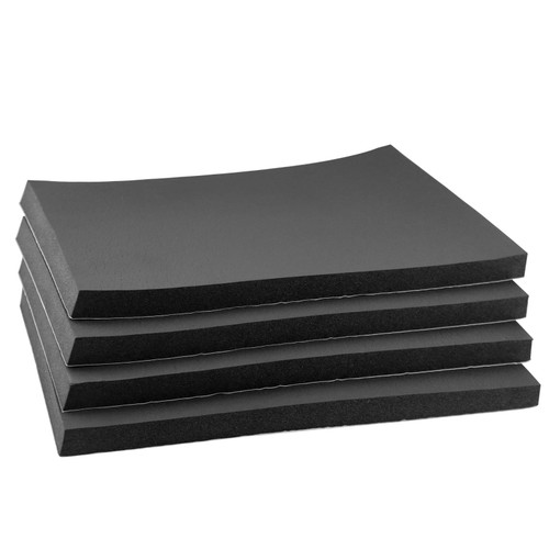 Foam Sheets Self Adhesive Closed Cell Foam Neoprene Rubber Sheets Insulation Anti Vibration Foam Rubber Pads with Adhesive, Black (12" x 8" x 3/4", 4)
