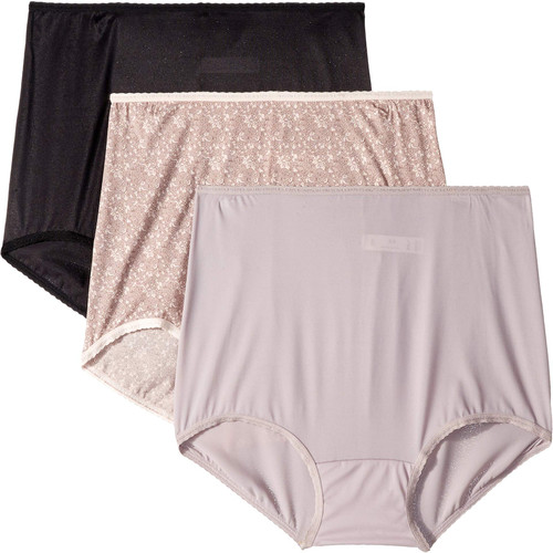 Bali Skimp Skamp Brief 3-Pair Pink/Steel/Black 4XL