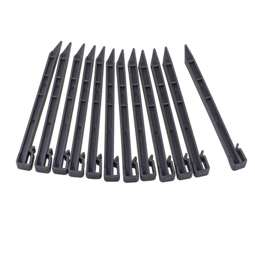 WOWCASE 10" Landscape Edging Stakes, 50 Pcs Heavy Duty Plastic Landscaping Anchoring Spikes, Garden Netting Ground Stake for Edging & Terrace Board (Black)