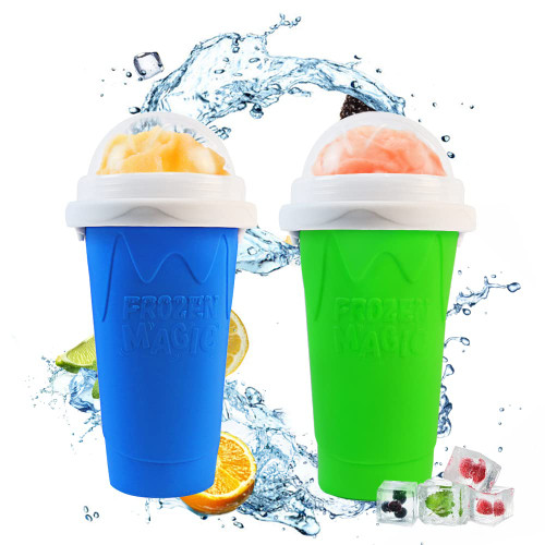 Slushie Maker Cup, Magic Quick Frozen Smoothies Cup Cooling Cup Double Layer Squeeze Cup Slushy Maker, Homemade Milk Shake Ice Cream Maker DIY it for Children and Family Slushie Maker Cup, Magic Quick Frozen Smoothies Cup Cooling Cup Double Layer Squeeze Cup Slushy Maker, Homemade Milk Shake Ice Cream Maker DIY it for Children and Family