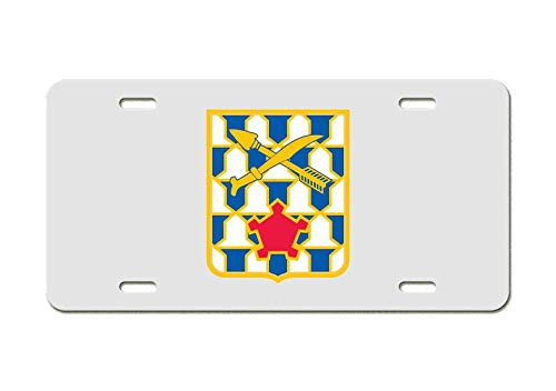 US Army Division - 16th Infantry DUI - White Aluminum License Plate