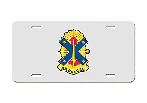 US Army Division - 23rd Infantry Division DUI - White Aluminum License Plate