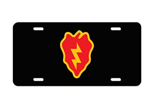 US Army Division - 25th Infantry - Black Aluminum License Plate