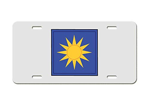 US Army Division - 40th Infantry Division SSI - White Aluminum License Plate