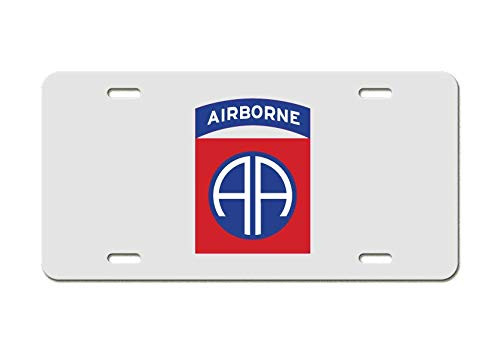 US Army - 82nd Airborne Division SSI Shoulder Sleeve Patch - White Aluminum License Plate