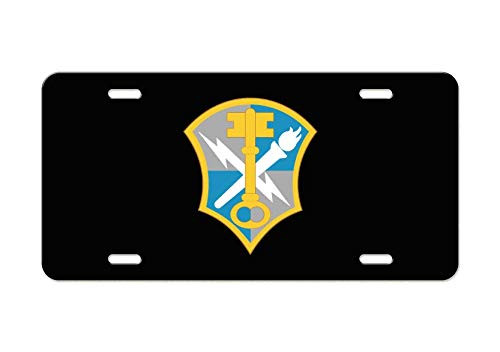 US Army Division - Intelligence and Security Command - INSCOM - Black Aluminum License Plate