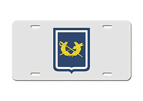 US Army Division - Judge Advocate General Coat of Arms - White Aluminum License Plate